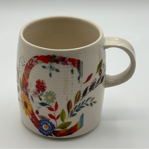 Petal Palette Starla M Halfmann Letter "C" Monogram Initial Mug Anthropologie - Picture 9 of 9